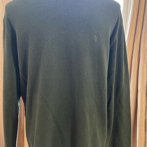 American Eagle bundle of 2 long sleeve shirts waffle green heavy flannel neutral